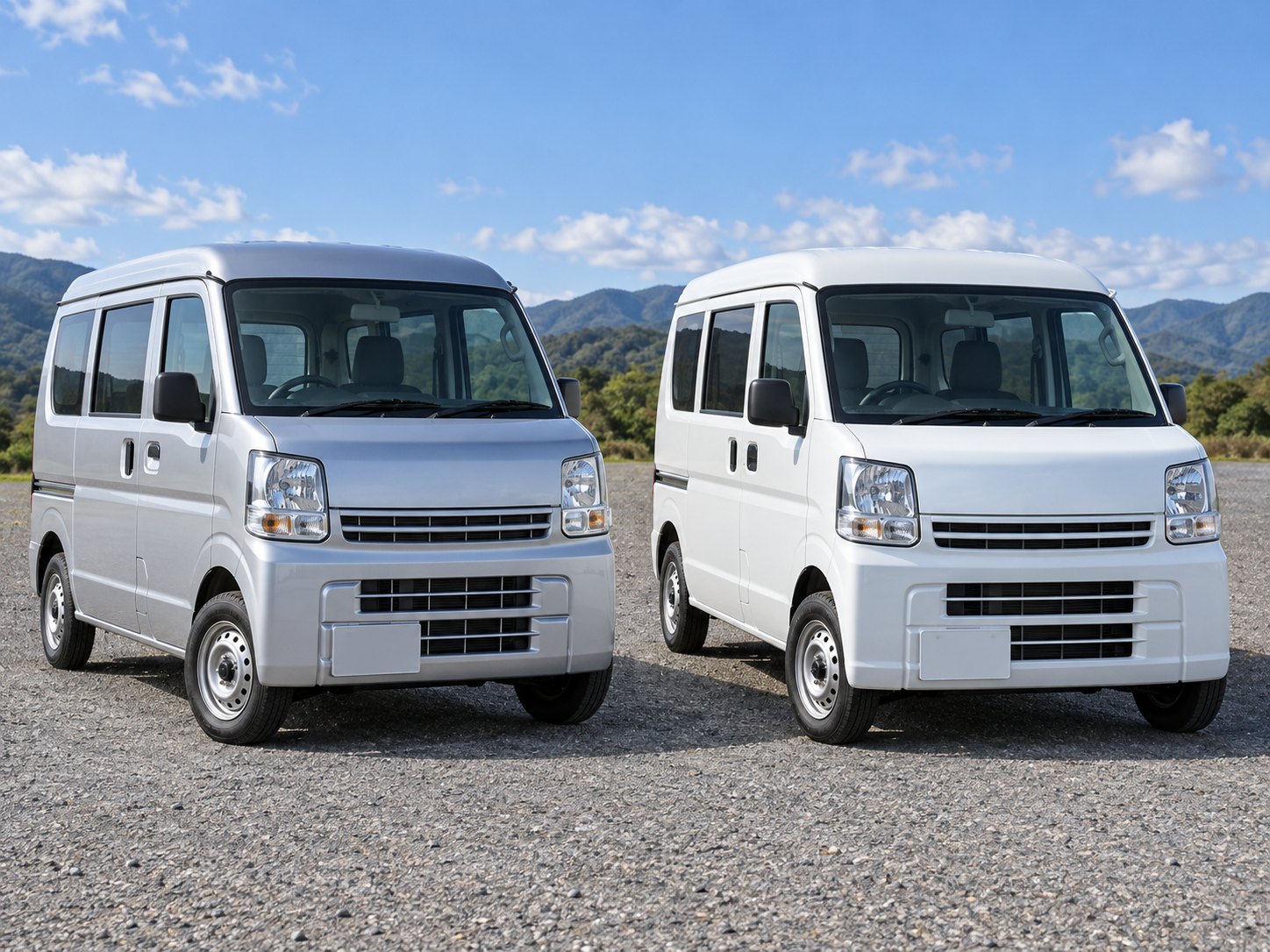 似た形の軽バンを並べたOEM比較イメージ